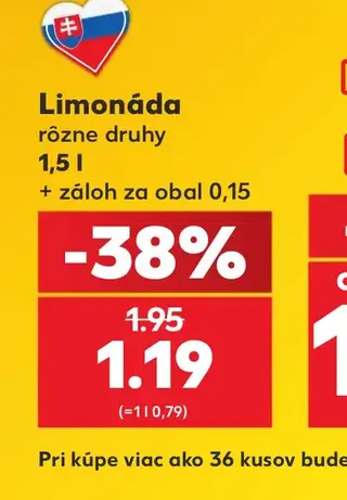 Limonáda rôzne druhy 1,5 l