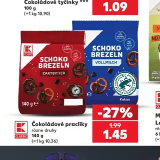 Čokoládové praclíky 140 g