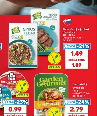 Bezmäsitý výrobok 150 - 200 g