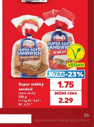 Super mäkký sendvič 375 g
