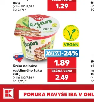 Krém na báze rastlinného tuku 250 g
