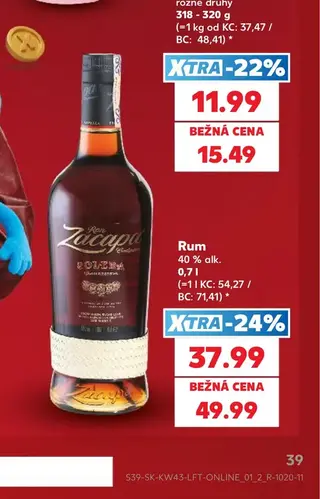 Rum 40 % alk. 0,7 l