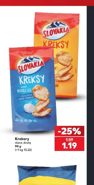 Slovakia Kreksy Krekery rôzne druhy 90 g