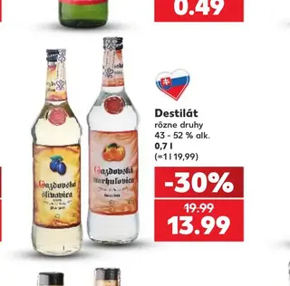 Destilát 43 - 52 % alk. 0,7 l