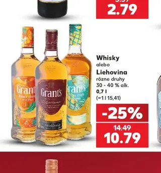 Whisky alebo Liehovina 30 - 40 % alk. 0,7 l