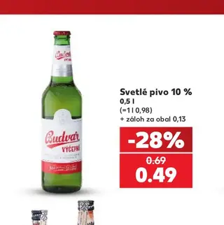 Svetlé pivo 10 % 0,5 l
