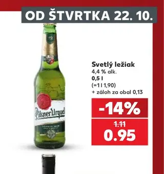 Svetlý ležiak 4,4 % alk. 0,5 l