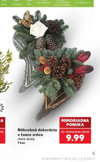 Náhrobná dekorácia v tvare srdca