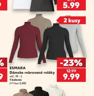 ESMARA Dámske rebrované roláky