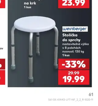 Weinberger Stolička do sprchy