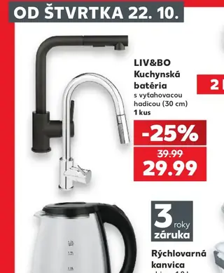 LIV&BO Kuchynská batéria s vyťahovacou hadicou (30 cm)