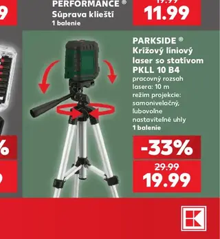 Parkside Krížový líniový laser so statívom PKLL 10 B4