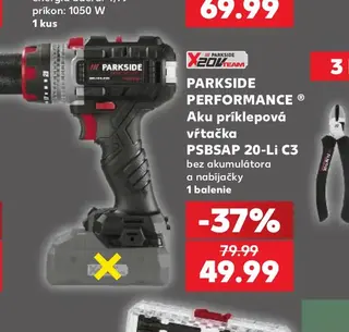 Parkside Performance Aku príklepová vŕtačka PSBSAP 20-Li C3