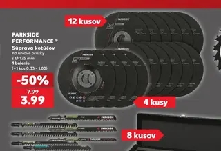 Parkside Performance Súprava kotúčov na uhlové brúsky s Ø 125 mm
