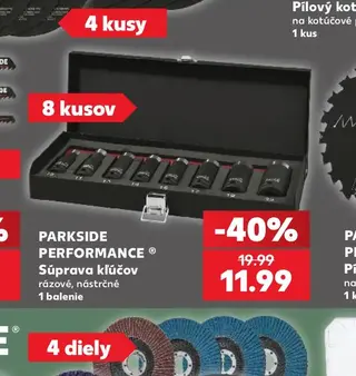 Parkside Performance Súprava kľúčov rázové, nástrčné
