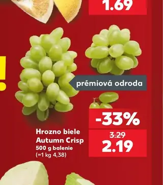 Hrozno biele Autumn Crisp 500 g balenie
