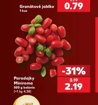 Paradajky Miniroma 500 g balenie