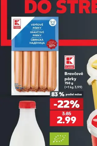 K-Classic Bravčové párky 750 g