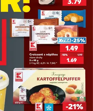 K-Classic Croissant s náplňou 5 x 48 g