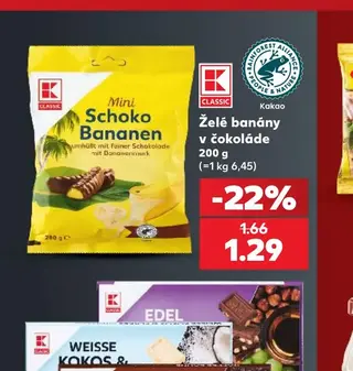 K-Classic Želé banány v čokoláde 200 g