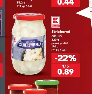 K-Classic Strieborná cibuľa 320 g