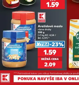 K-Classic Arašidové maslo 350 g
