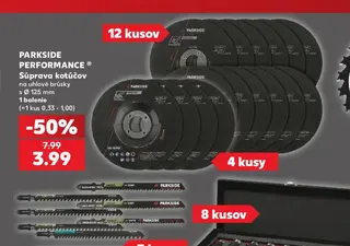 Parkside Performance Súprava kotúčov na uhlové brúsky s Ø 125 mm