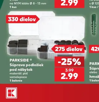 Parkside Súprava podložiek pod nábytok