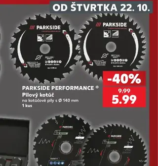 Parkside Performance Pílový kotúč na kotúčové píly s Ø 140 mm