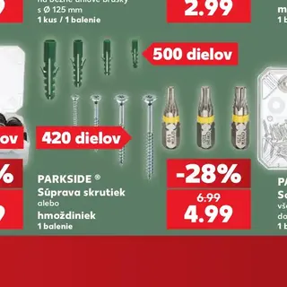 Parkside Súprava skrutiek alebo hmoždiniek