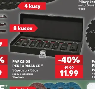 Parkside Performance Súprava kľúčov rázové, nástrčné
