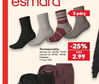 Esmara Termoponožky 3 páry