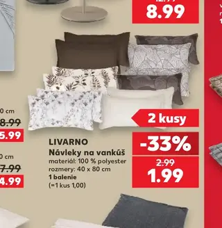 Livarno Návleky na vankúš 40 x 80 cm