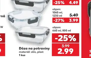 Dóza na potraviny sklo, plast 1060 ml, 1230 ml