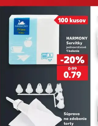 Harmony Servítky jednovrstvové 100 kusov