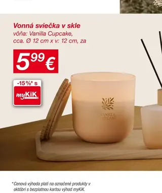 Vonná sviečka v skle Vanilla Cupcake