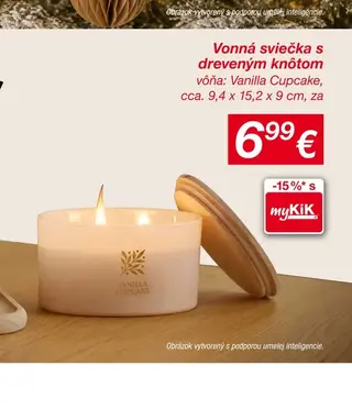 Vonná sviečka s dreveným knôtom Vanilla Cupcake