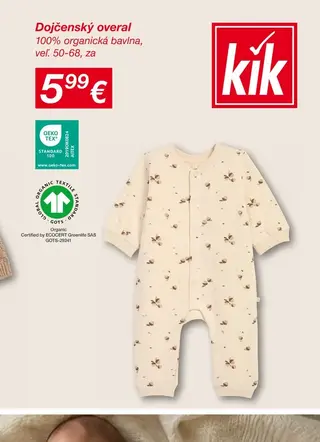 Dojčenský overal 100% organická bavlna, veľ. 50-68