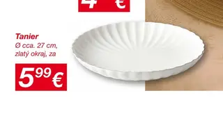 Tanier Ø cca. 27 cm, zlatý okraj
