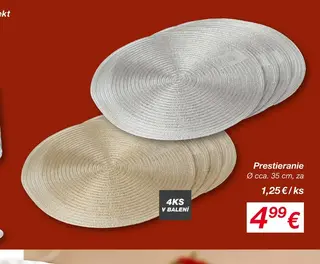 Prestieranie Ø cca. 35 cm