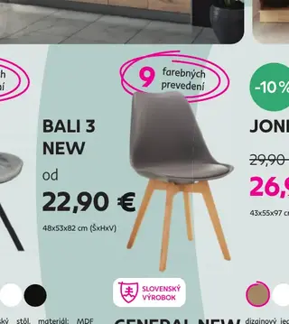Bali 3 New stolička
