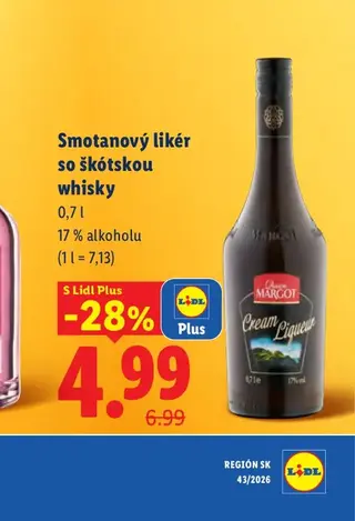 Smotanový likér so škótskou whisky 0,7 l