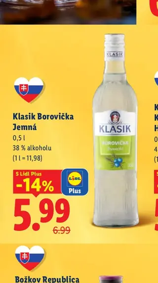 Klasik Borovička Jemná 0,5 l