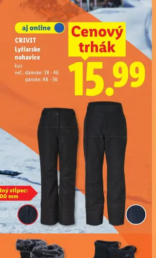 Crivit Lyžiarske nohavice