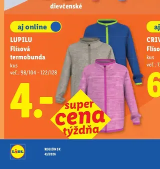 Lupilu Flísová termobunda