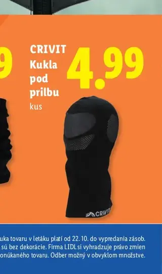 Crivit Kukla pod prilbu