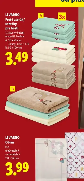 Livarno Froté uterák/uteráky pre hostí