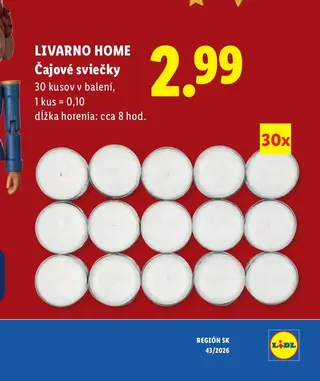 Livarno Home Čajové sviečky 30 ks