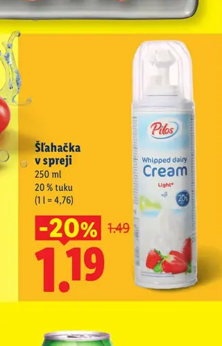 Pilos Šľahačka v spreji 250 ml
