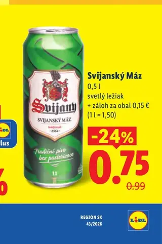 Svijanský Máz svetlý ležiak 0,5 l